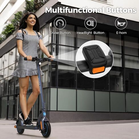 Wheelspeed Electric Scooter Primer, 12-14 Miles Long Range & 15 MPH Lightweight Commuting Electric Scooter, 350W Motor & 8.5" Pneumatic Tires Portable E-Scooter for Adults with Anti-Theft E-Lock in Saudi Arabia