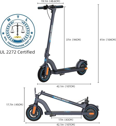 Wheelspeed Electric Scooter Primer, 12-14 Miles Long Range & 15 MPH Lightweight Commuting Electric Scooter, 350W Motor & 8.5" Pneumatic Tires Portable E-Scooter for Adults with Anti-Theft E-Lock in Saudi Arabia