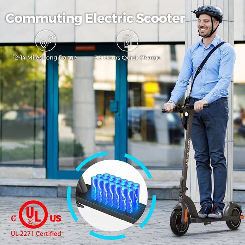 Wheelspeed Electric Scooter Primer, 12-14 Miles Long Range & 15 MPH Lightweight Commuting Electric Scooter, 350W Motor & 8.5" Pneumatic Tires Portable E-Scooter for Adults with Anti-Theft E-Lock in Saudi Arabia