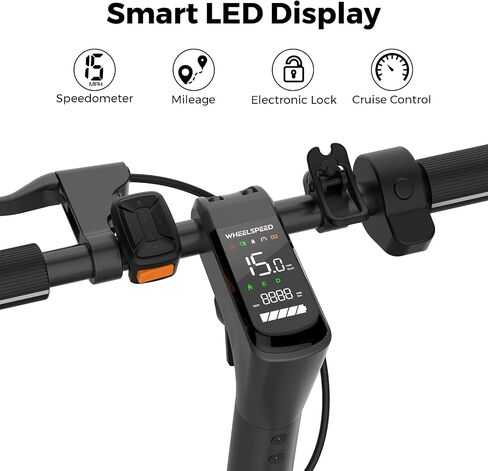 Wheelspeed Electric Scooter Primer, 12-14 Miles Long Range & 15 MPH Lightweight Commuting Electric Scooter, 350W Motor & 8.5" Pneumatic Tires Portable E-Scooter for Adults with Anti-Theft E-Lock in Saudi Arabia