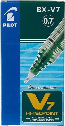 PILOT V7 Hi-Tecpoint Rollerball Pen, 0.7 mm Tip - Black, Pack of 3 in Saudi Arabia