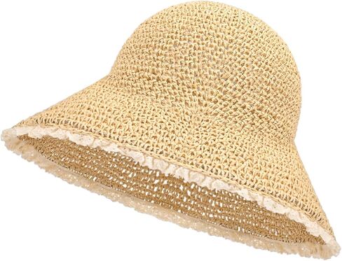 Yonchic Wide Brim Bucket Hat, Summer Beach Hats for Women, Foldable Travel Cute Sun Hat for Spring Summer in Saudi Arabia