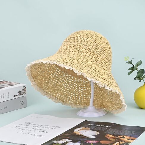 Yonchic Wide Brim Bucket Hat, Summer Beach Hats for Women, Foldable Travel Cute Sun Hat for Spring Summer in Saudi Arabia