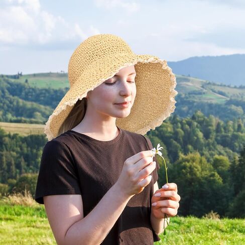 Yonchic Wide Brim Bucket Hat, Summer Beach Hats for Women, Foldable Travel Cute Sun Hat for Spring Summer in Saudi Arabia