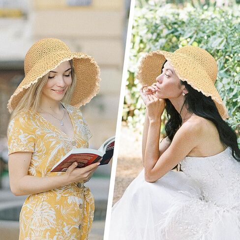 Yonchic Wide Brim Bucket Hat, Summer Beach Hats for Women, Foldable Travel Cute Sun Hat for Spring Summer in Saudi Arabia