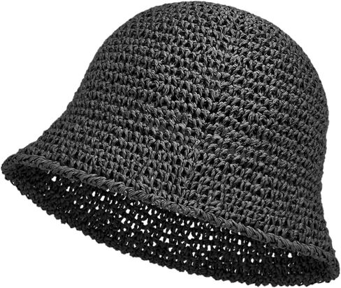 قبعة دلو ذات حافة واسعة من يونشيك، قبعات شاطئ صيفية للنساء، قبعة شمس لطيفة قابلة للطي للسفر لربيع وصيف in Kuwait