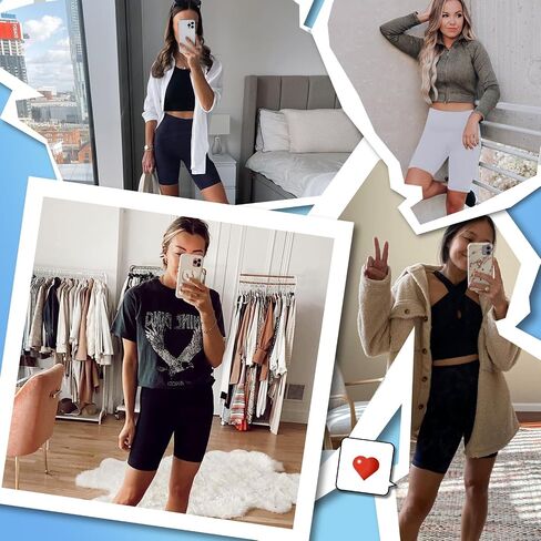 Biker Shorts Women - Tummy Control High Waisted Spandex Shorts for Yoga Workout Gym Running Athletic in Saudi Arabia