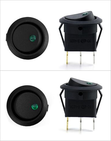 QWORK LED Lighted Rocker Switch DC 12V 20A On/Off, 20 Pcs Rocker Dot LED Light Round Toggle Switch, 5 Colors, for Car Auto, Marine, Off Road Vehicles in Saudi Arabia