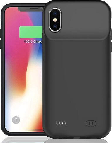 حافظة بطارية لهاتف iPhone X/XS، حافظة شحن بطارية ممتدة قابلة للشحن فائقة النحافة بقدرة 7000 مللي أمبير في الساعة متوافقة مع iPhone X/XS (5.8 بوصة) وغطاء شاحن بنك الطاقة وCarplay (أزرق) in Kuwait