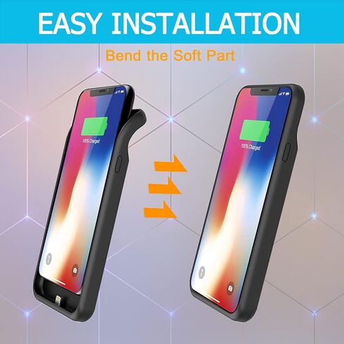 حافظة بطارية لهاتف iPhone X/XS، حافظة شحن بطارية ممتدة قابلة للشحن فائقة النحافة بقدرة 7000 مللي أمبير في الساعة متوافقة مع iPhone X/XS (5.8 بوصة) وغطاء شاحن بنك الطاقة وCarplay (أزرق) in Kuwait