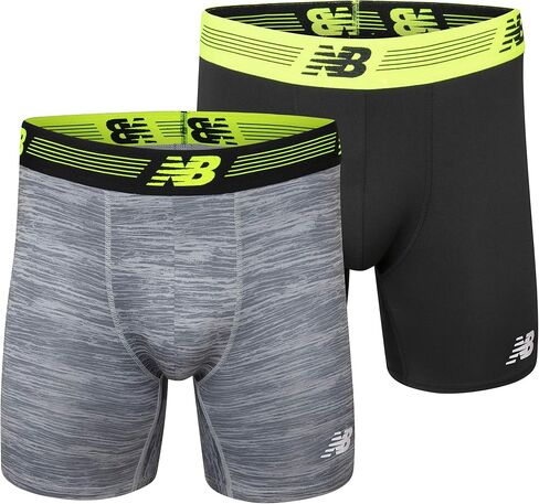 New Balance Men's Standard Premium Performance 9" Boxer Brief Underwear (2 Pack) in Saudi Arabia