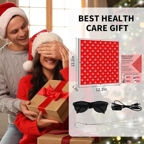 Red Light Therapy 45W LED Red Light Therapy Lamp 660nm Red Light Panel and 850nm Near Infrared Light Therapy for Body Face Skin, Pain Relief of Muscles and Joints, Health Care Gifts for Women Men in Saudi Arabia