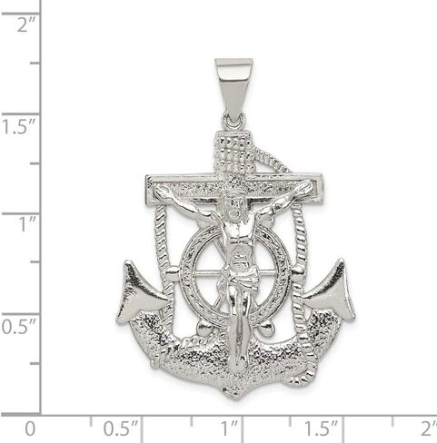 Solid 925 Sterling Silver Anchor Mariner Cross Pendant Crucifix Charm in Saudi Arabia