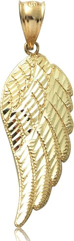 حلية قلادة جناح الملاك من الذهب الأصفر عيار 10 قيراط والألماس من LoveBling (1.65 بوصة × 0.55 بوصة) in Kuwait