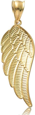 حلية قلادة جناح الملاك من الذهب الأصفر عيار 10 قيراط والألماس من LoveBling (1.65 بوصة × 0.55 بوصة) in Kuwait