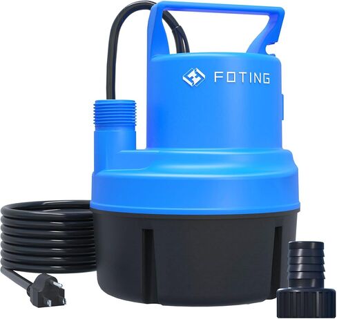 مضخة مياه غاطسة 1/4 HP 1215 GPH، مضخة مياه غاطسة كهربائية، مضخة مياه محمولة لتصريف حوض السباحة في الطابق السفلي، حوض استحمام ساخن، حديقة بركة مع سلك طاقة 25 قدم in Saudi Arabia