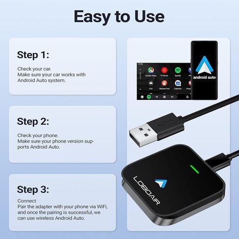 Wireless CarPlay Adapter for Factory Wired CarPlay, 2024 Automatic CarPlay Adapter Converts Wired to Wireless Fits Cars from 2015, iOS 10+, Keep Original Control. Deep Black in Saudi Arabia