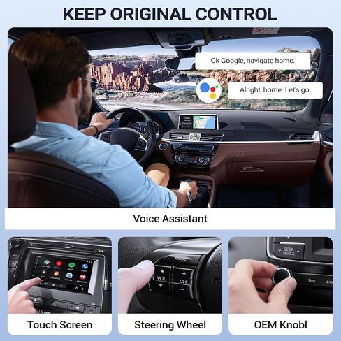 Wireless CarPlay Adapter for Factory Wired CarPlay, 2024 Automatic CarPlay Adapter Converts Wired to Wireless Fits Cars from 2015, iOS 10+, Keep Original Control. Deep Black in Saudi Arabia