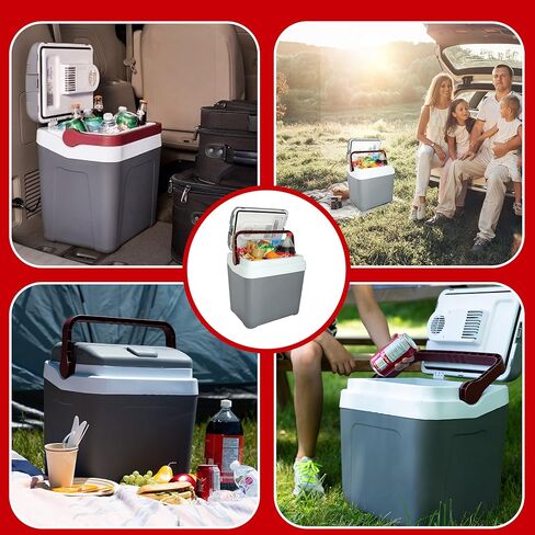 Koolatron Electric Portable Cooler Plug in 12V car Cooler 25 L (26 qt), No Ice Thermo Electric Portable Fridge for Camping, Travel Road Trips Trucking with 12 Volt DC Power Cord, Gray/White. in Saudi Arabia