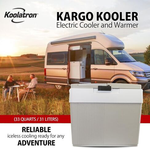 قابس مبرد كهربائي محمول من Koolatron في مبرد سيارة 12 فولت 25 لتر (26 قيراط)، ثلاجة محمولة كهربائية بدون ثلج للتخييم، رحلات الطريق والسفر بالشاحنات مع سلك طاقة تيار مستمر 12 فولت، رمادي/أبيض. in Kuwait
