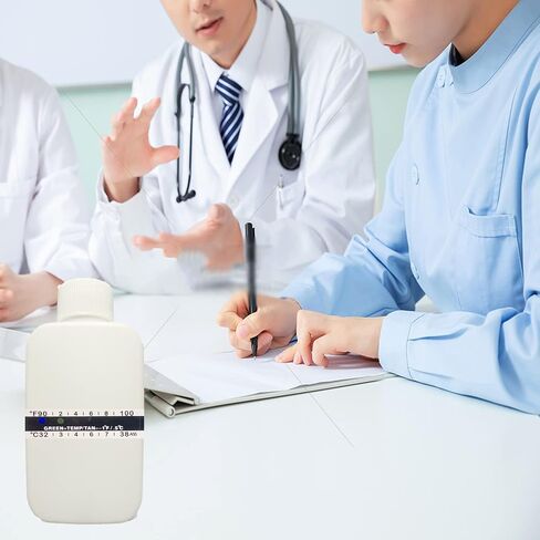 مجموعة كاملة لاختبار البول مكونة من 12 قطعة، زجاجتان فارغتان محمولتان مع 10 أشرطة اختبار درجة الحرارة اللاصقة، شريط ميزان حرارة لاصق لزجاجة السفر لاختبار البول. in Kuwait