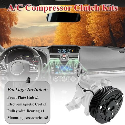 A/C ضاغط مخلب الجمعية عدة لوحة بكرة تحمل لفائف 1370 استبدال ل2015-2019 سوبارو WRX 4 CYL 2.0L، تكييف الهواء ضاغط مخلب لفائف إصلاح السيارات كيت in Saudi Arabia