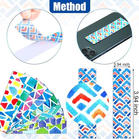 70 Pieces Calming Anxiety Sensory Stickers Textured Strips Toy Anti Stress Textured Calm Stickers Sensory Adhesives for Desk Classroom Phone Adult Teen Present (Geometry Style) in Saudi Arabia
