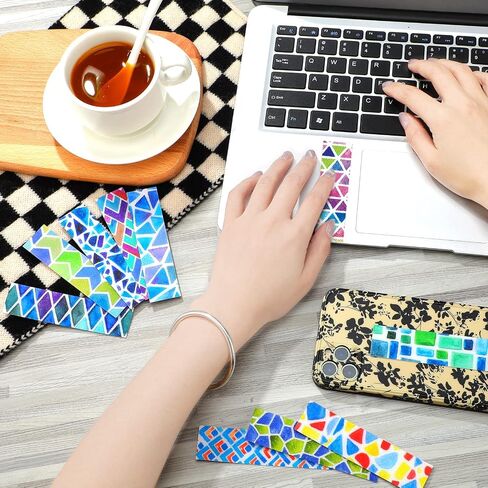 70 Pieces Calming Anxiety Sensory Stickers Textured Strips Toy Anti Stress Textured Calm Stickers Sensory Adhesives for Desk Classroom Phone Adult Teen Present (Geometry Style) in Saudi Arabia