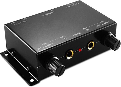 TNP Mini Mixer Audio - Compact 2 Channel Stereo Mixer, Black, Easy Control, Portable, Compatible with 6.35mm Dynamic Microphones & RCA Stereo Output in Saudi Arabia