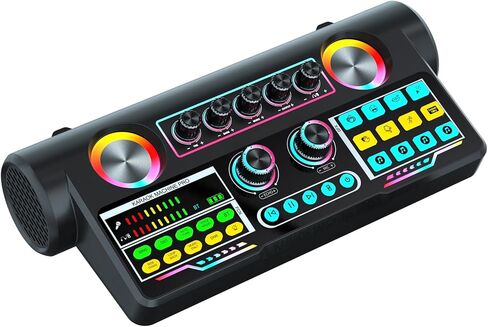 حزمة معدات البودكاست، واجهة صوت USB مع خلاط ومكبر صوت 16 وات، لوحة صوت، مغير الصوت، مجموعة بدء تشغيل خلاط الصوت للهاتف والكمبيوتر الشخصي والكاريوكي والبث المباشر وتسجيل البودكاست والألعاب in Kuwait