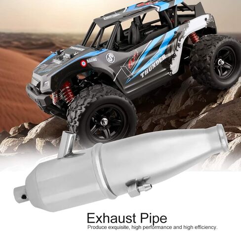 TREETDOBV RC Exhaust Pipe, Aluminum Side Exhaust Pipe for 1/10 HSP RC Nitro Buggy Car Parts Truck Engine Parts in Saudi Arabia