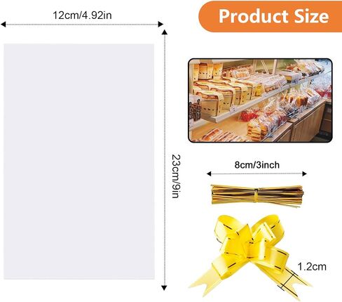 Cellophane Bags, 5 x 9 Inch Clear Treat Gift Bags 100 Pcs with Ties and Bows, Party Favor Candy Bags for Bakery, Popcorn, Cookies, Candies, Dessert in Saudi Arabia