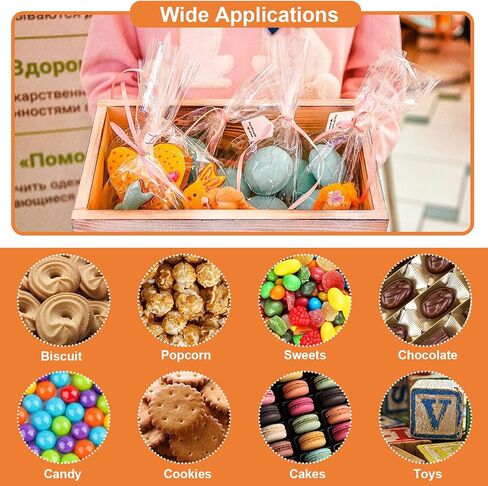 Cellophane Bags, 5 x 9 Inch Clear Treat Gift Bags 100 Pcs with Ties and Bows, Party Favor Candy Bags for Bakery, Popcorn, Cookies, Candies, Dessert in Saudi Arabia