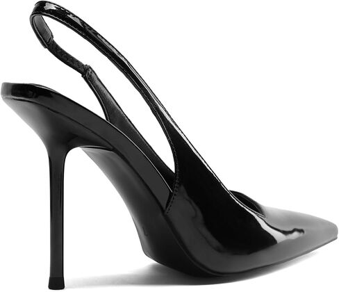 المرأة Slingback مضخات Stiletto الكعب العالي أشار تو براءات الاختراع والجلود الأحذية in Kuwait