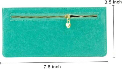 XEYOU Women's Credit Card Wallet Slim Long Zipper Pocket Purse for Coin, Receipt Multi-function Card Wallet for Ladies in Saudi Arabia