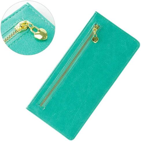 XEYOU Women's Credit Card Wallet Slim Long Zipper Pocket Purse for Coin, Receipt Multi-function Card Wallet for Ladies in Saudi Arabia