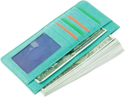 XEYOU Women's Credit Card Wallet Slim Long Zipper Pocket Purse for Coin, Receipt Multi-function Card Wallet for Ladies in Saudi Arabia