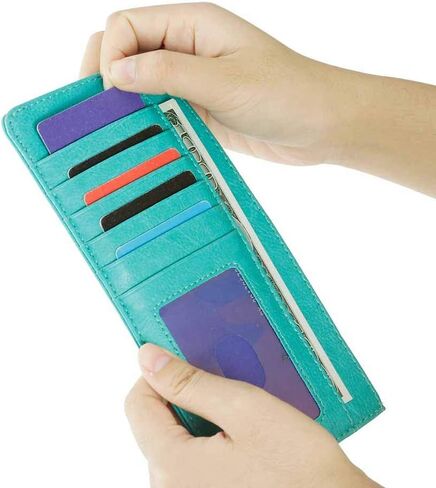 XEYOU Women's Credit Card Wallet Slim Long Zipper Pocket Purse for Coin, Receipt Multi-function Card Wallet for Ladies in Saudi Arabia