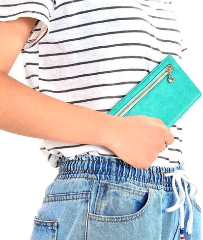 XEYOU Women's Credit Card Wallet Slim Long Zipper Pocket Purse for Coin, Receipt Multi-function Card Wallet for Ladies in Saudi Arabia