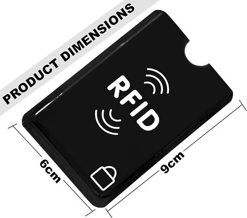 12 قطعة من أكمام حاملي بطاقات الائتمان RFID لحماية سرقة الهوية، تناسب تمامًا المحفظة/أسود in Saudi Arabia