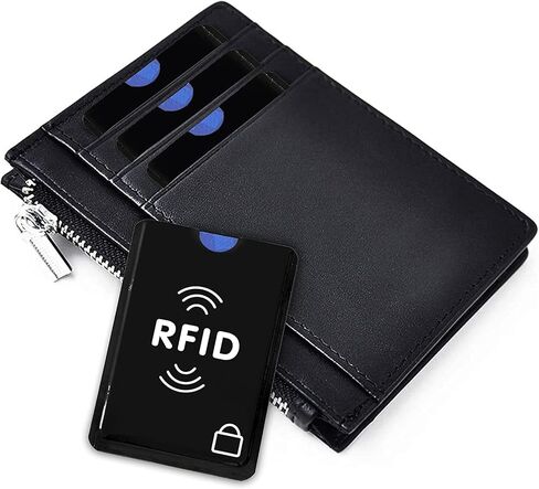 12 قطعة من أكمام حاملي بطاقات الائتمان RFID لحماية سرقة الهوية، تناسب تمامًا المحفظة/أسود in Saudi Arabia