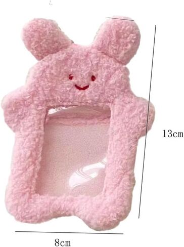 JJLFresheners حامل بطاقات الصور القطيفة الكرتونية البيضاء مع سلسلة مفاتيح قلادة Kawaii Cat لطيف حافظة بطاقات الطالب النسائية in Saudi Arabia