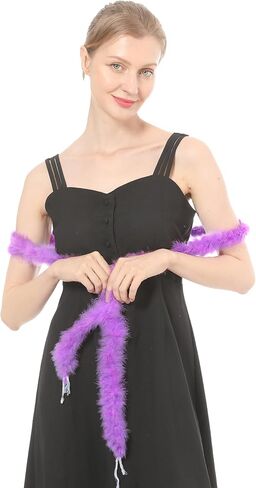 Ws&Wt 14g 2 Yards Marabou Boa Thin Feather Boa Fluffy DIY Craft Halloween Costume-White in Kuwait