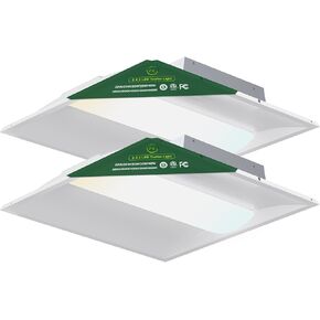YXL 2x4 LED Troffer Light، 5CCT Switch LED Drop in Ceiling Light للسقف المسقط، 9720/8100/6750/5400/4050 لومن قابل للتعديل، 6500/5000/4000/3500/3000K درجة حرارة اللون، عكس الضوء 0-10V، ETL in Kuwait