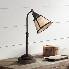 ريجنسي هيل مالطا ريفي مزرعة مكتب مصباح 18 1/2 "عالية الساتان البرونزية البني معدن قابل للتعديل أشقر ميكا الظل لغرفة النوم غرفة المعيشة منزل السرير منضدة المنزل مكتب القراءة الأسرة in Kuwait