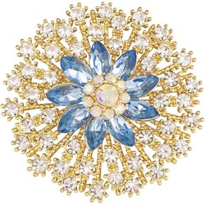 Large Flower Rhinestone Crystal Brooch Pin Crystal Brooch for Women in Kuwait