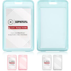 عبوتان من حامل الشارة الرأسي الشفاف مع غطاء شارة عمل لبطاقة مفاتيح النوافذ مزدوجة الجوانب لطلاب مدرسي المكاتب والمدرسة (وردي) in Kuwait