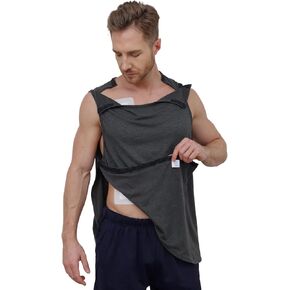 قمصان جراحة الكتف الرجالية مع أكمام دوارة ذات وصول سريع، قميص بدون أكمام بعد الجراحة من أجل الجزء العلوي لاستعادة منفذ العلاج الكيميائي in Kuwait