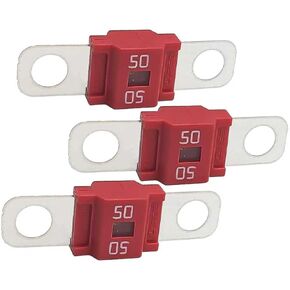 3PCS AMI/Midi Fuse, 50 Amp Fuse, Flat-Style High Current Bolt-on Fuse Links, for Cars, Trucks, Buses, Caravans, Construction Vehicles(Red) in Kuwait
