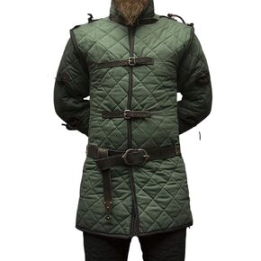 درع حماية مبطن من Viking Armor Medieval Gambeson بأكمام كاملة من Aketon الأفضل لـ Under Armor SCA Larp in Kuwait